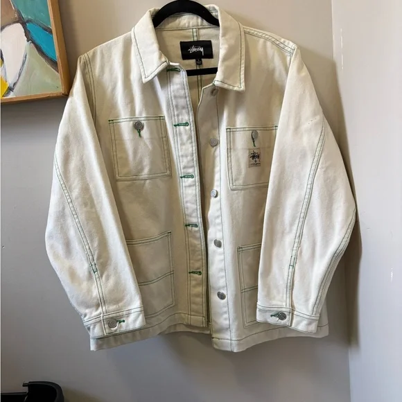 Stussy Cream Canvas Piece with Green Stitching - Picture 5 of 10